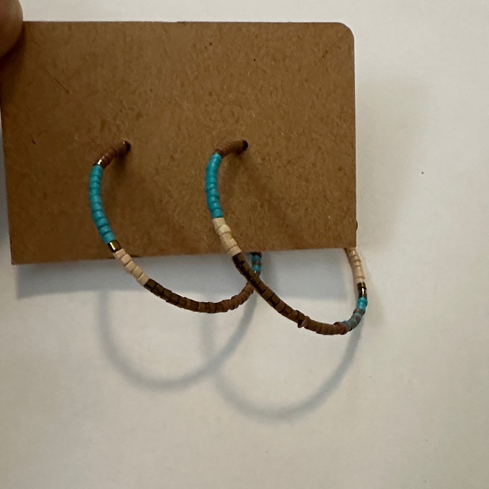Multicolor Beaded Hoop Earrings